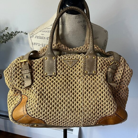Vintage! PRADA BROWN 2WAY TOP HANDLE BAG - Picture 3 of 12